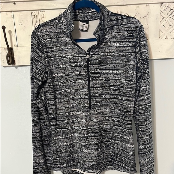Nike Men's Black and White Zip-Up Sweater - Picture 1 of 3